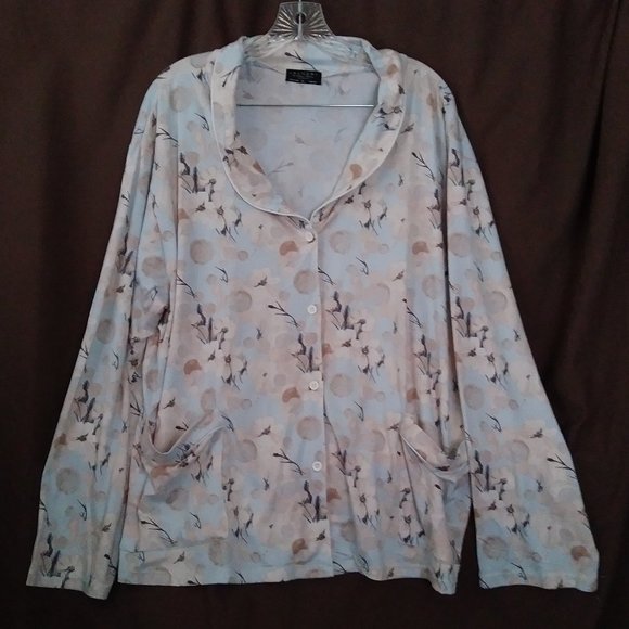 LAUNDRY Floral Long Sleeve Sleep Shirt Size 3X - Picture 1 of 11